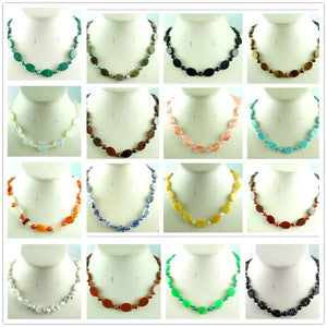 Natural Stone Oval Beads Pendant for Necklace Jewelry Making