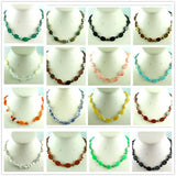 Natural Stone Oval Beads Pendant for Necklace Jewelry Making