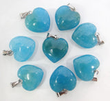 Natural Stone Heart Pendants for DIY Jewelry Making