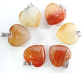 Natural Stone Heart Pendants for DIY Jewelry Making