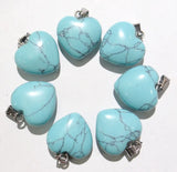 Natural Stone Heart Pendants for DIY Jewelry Making