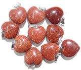 24PCS Natural Stone Heart Pendants for DIY Jewelry Making