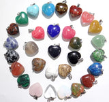 Natural Stone Heart Pendants for DIY Jewelry Making