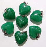 24PCS Natural Stone Heart Pendants for DIY Jewelry Making