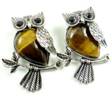 Turquoise Quartz Crystal Tiger Eye Lapis Opal Owl Pendant for DIY Jewelry Making
