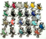 Turquoise Quartz Crystal Tiger Eye Lapis Opal Owl Pendant for DIY Jewelry Making