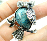 Turquoise Quartz Crystal Tiger Eye Lapis Opal Owl Pendant for DIY Jewelry Making