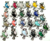 Turquoise Quartz Crystal Tiger Eye Lapis Opal Owl Pendant for DIY Jewelry Making