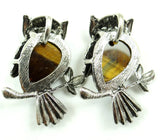 Turquoise Quartz Crystal Tiger Eye Lapis Opal Owl Pendant for DIY Jewelry Making