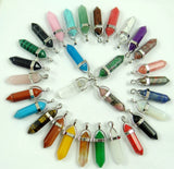 10pcs Turquoise Quartz Crystal Tiger Eye Lapis Pendants for DIY Jewelry Making