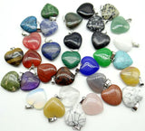 Turquoise Aventurine Tiger Eye Heart Pendants for Jewelry Making