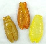 3Pcs Turquoise Tiger Eye Quartz Cicada Pendant DIY Jewelry Making Necklace
