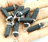 Volcanic Rock Turquoise Quartz Crystal Pendant for DIY Jewelry