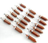 Volcanic Rock Stone Pillar Turquoises Quartz Crystal Pendant