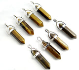 Volcanic Rock Stone Pillar Turquoises Quartz Crystal Pendant