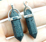 Volcanic Rock Turquoise Quartz Crystal Pendant for DIY Jewelry