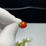 Natural Stone Agate Carved Strawberry and Peach Pendant DIY Bracelet Necklace