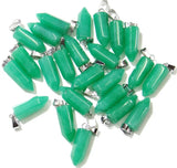Natural Stone Amethyst Rose Quartz Agate Mix Pillar Charms for DIY Jewelry