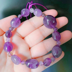 Amethyst Irregular Geometric Beads Bracelet for Men and Women