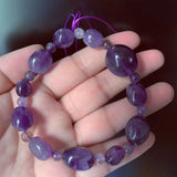 Amethyst Irregular Geometric Beads Bracelet for Men and Women