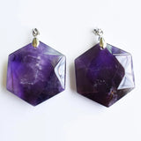 Amethyst Necklace Pendant for Jewelry Making DIY 4pcs/lot