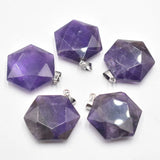 Amethyst Necklace Pendant for Jewelry Making DIY 6pcs/lot