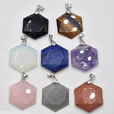 Amethyst Labradorite Stone Necklace Pendant for Jewelry Making DIY