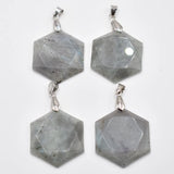 Amethyst Labradorite Stone Necklace Pendant for Jewelry Making DIY