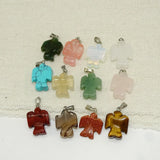 Natural Stone Animal Pendant Double-Sided Carving DIY Bracelet Necklace