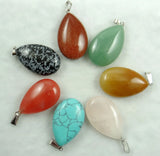 Quartz Crystal Turquoises Opal Water Drop Pendants