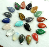 Quartz Crystal Turquoises Opal Water Drop Pendants