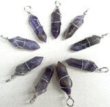 Natural Stone Charm Pendants for DIY Jewelry Making - 24pcs