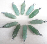 Natural Stone Charm Pendants for DIY Jewelry Making - 24pcs