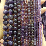 Amethysts 4/6/8/10/12mm Round Stone Beads for Jewelry Making