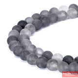 Matte Grey Cloudy Quartz Beads 4-12mm DIY Jewelry Making MGQB01