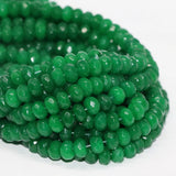 Malaysia Green Jades Chalcedony 5*8mm Abacus Faceted Rondelle Loose Beads