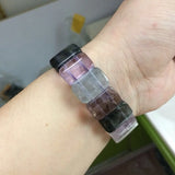 Green Rutilated Quartz & Amethyst Stone Bracelet