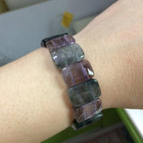 Green Rutilated Quartz & Amethyst Stone Bracelet