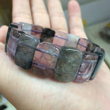 Green Rutilated Quartz & Amethyst Stone Bracelet