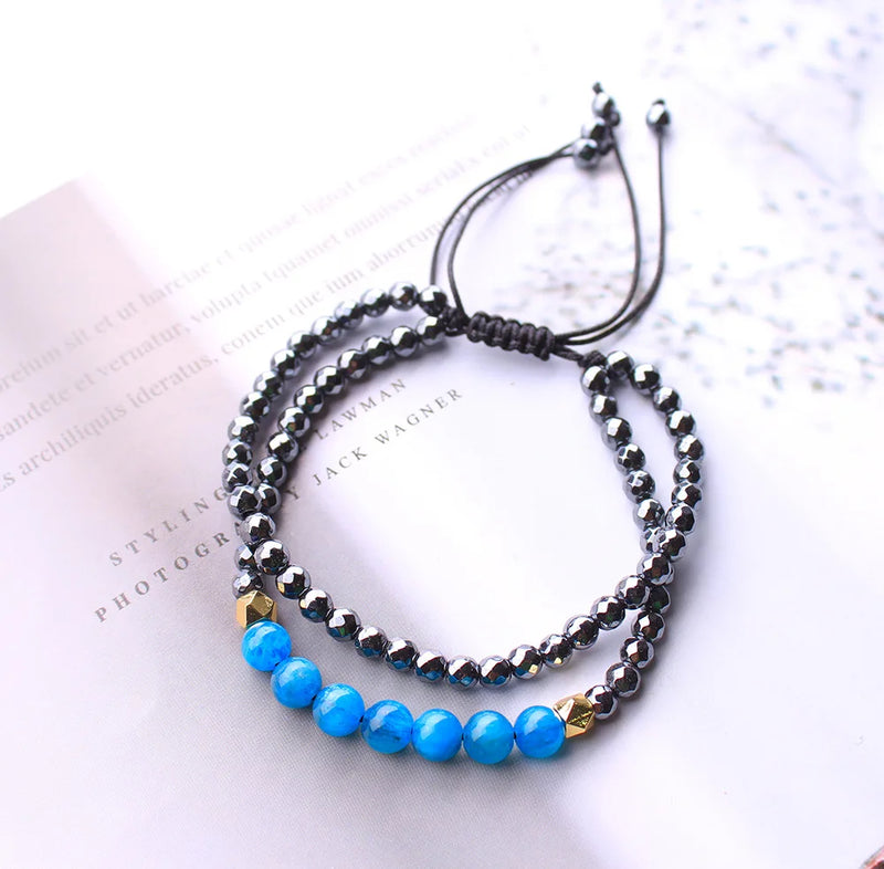 Apatite Gallstone Beads Bracelet Natural Stone Healing Crystal Adjustable