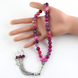 Natural Stone Agate Beads 33 Prayer Beads Muslim Tasbih Allah Crystal Bracelet