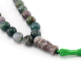 Green Round Beads Allah Muslim Tasbih Bracelet with Tassel Pendant