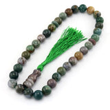 Green Round Beads Allah Muslim Tasbih Bracelet with Tassel Pendant