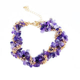 Natural Stone Amethyst Hand-Wound Bracelet Chain