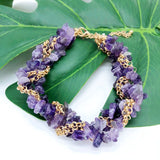 Natural Stone Amethyst Hand-Wound Bracelet Chain