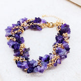 Natural Stone Amethyst Hand-Wound Bracelet Chain