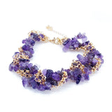 Natural Stone Amethyst Hand-Wound Bracelet Chain