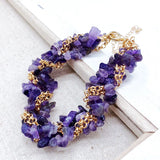 Natural Stone Amethyst Hand-Wound Bracelet Chain