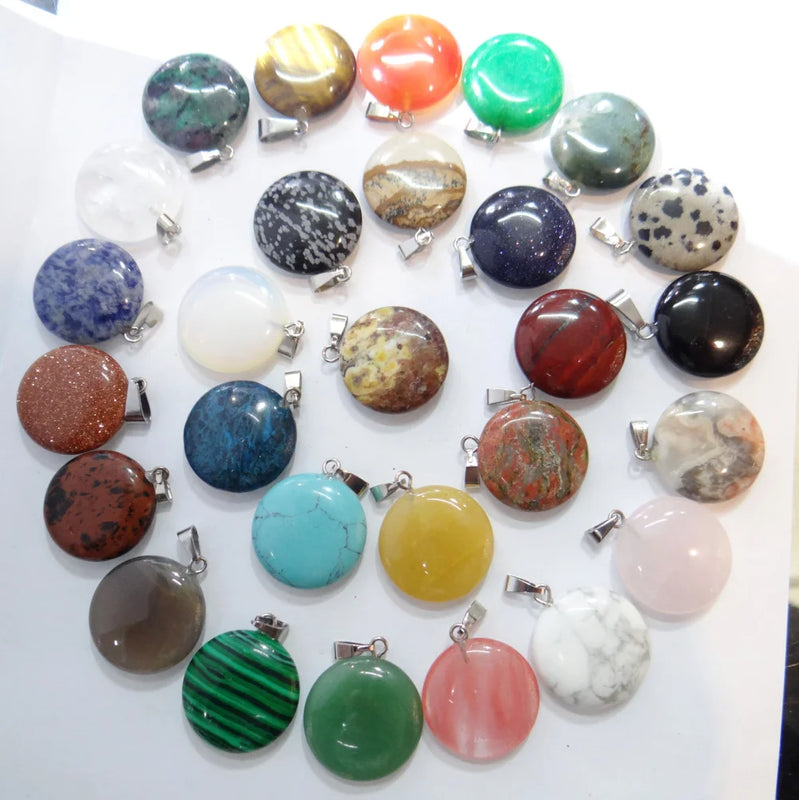 Gemstone Round Pendant for DIY Jewelry Making Necklaces