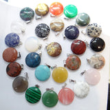 Gemstone Round Pendant for DIY Jewelry Making Necklaces